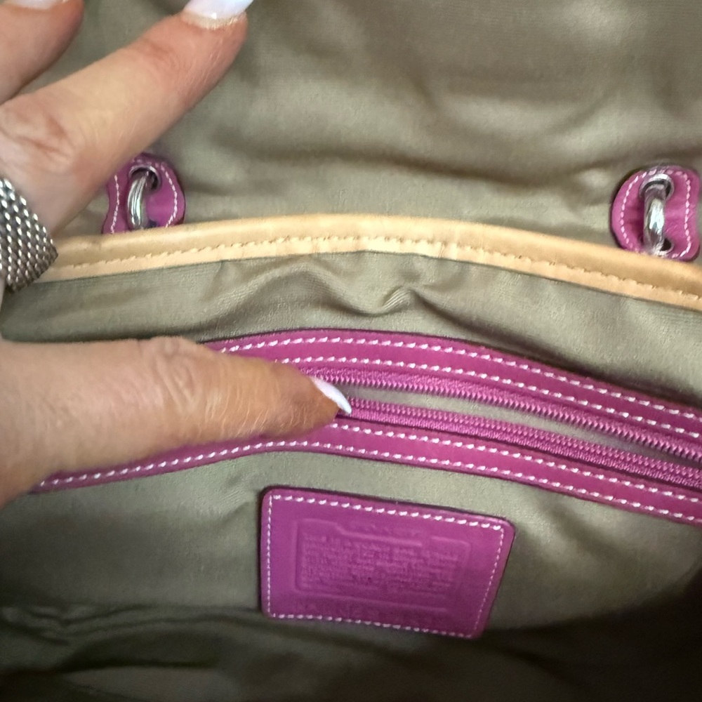 Coach Vintage Twill Soho Pink Multicolor Striped Top Handle Bag - Picture 11 of 13